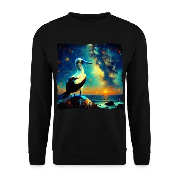 Blaufusstölpel Starry Night - Unisex Pullover - Schwarz - Vorne - Alina (178cm) & Michal (187cm)