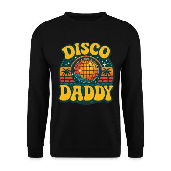 Vintage Disco Daddy Retro Dad - Unisex Sweatshirt - black - Front - Alina (178cm) & Michal (187cm)