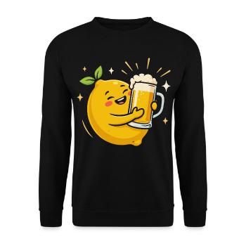 Bière Radler Citron drôle avec chope de bière - Sweat-shirt Unisexe - noir - Devant - Alina (178cm) & Michal (187cm)