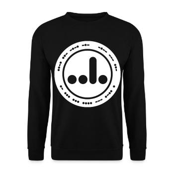 F*ck You A**hole in Morse Code Badge - Unisex Sweatshirt - black - Front - Alina (178cm) & Michal (187cm)