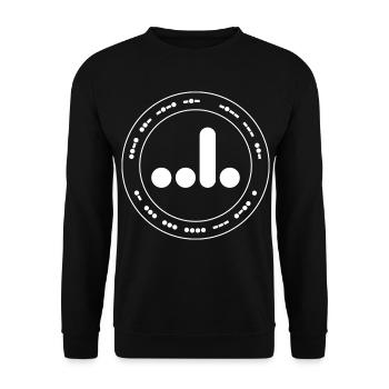 F*ck You A**hole in Morse Code Badge - Unisex Sweatshirt - black - Front - Alina (178cm) & Michal (187cm)
