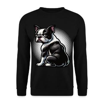 Boston Terrier Boston Terrier Owner Bostie - Unisex Sweatshirt - black - Front - Alina (178cm) & Michal (187cm)