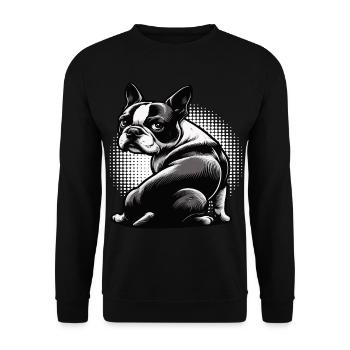 Boston Terrier Boston Terrier Owner Bostie - Unisex Sweatshirt - black - Front - Alina (178cm) & Michal (187cm)