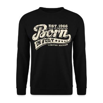 Born in July 1966 - Birthday - Gift - Unisex Sweatshirt - black - Front - Alina (178cm) & Michal (187cm)