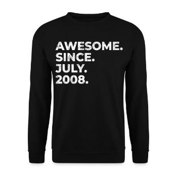 Seit Juli 2008 – Awesome Vintage Typo - Unisex Pullover - Schwarz - Vorne - Alina (178cm) & Michal (187cm)