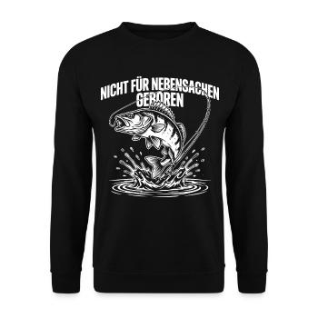 Angeln Spruch - Unisex Pullover - Schwarz - Vorne - Alina (178cm) & Michal (187cm)