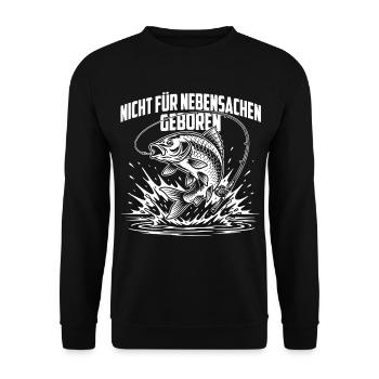 Angeln Spruch - Unisex Pullover - Schwarz - Vorne - Alina (178cm) & Michal (187cm)