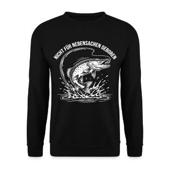 Angeln Humor - Unisex Pullover - Schwarz - Vorne - Alina (178cm) & Michal (187cm)