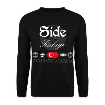 Side Türkei Streetwear Reise Souvenir - Unisex Pullover - Schwarz - Vorne - Alina (178cm) & Michal (187cm)