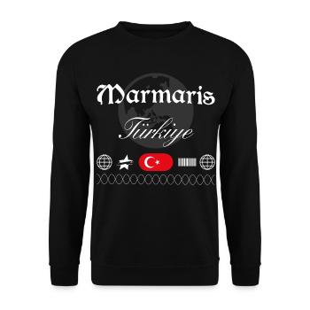 Marmaris Türkei Streetwear Reise Souvenir - Unisex Pullover - Schwarz - Vorne - Alina (178cm) & Michal (187cm)