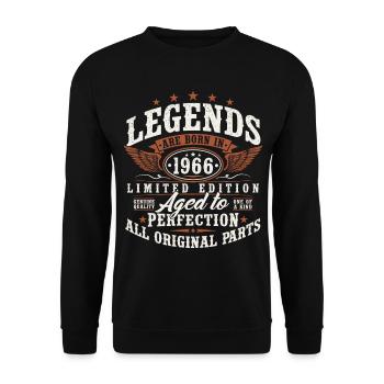 60 Birthday 60 Years 1966 Vintage Born - Unisex Sweatshirt - black - Front - Alina (178cm) & Michal (187cm)
