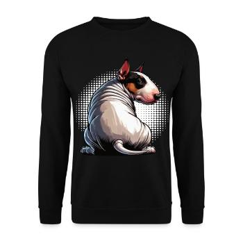 Miniature Bull Terrier Bully Bull Terrier Owner - Unisex Sweatshirt - black - Front - Alina (178cm) & Michal (187cm)