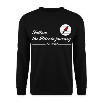 Bitcoin-Reise folgen - Unisex Pullover - Schwarz - Vorne - Alina (178cm) & Michal (187cm)