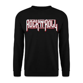 Rock'N'Roll Custom Typography Logo - Unisex Pullover - Schwarz - Vorne - Alina (178cm) & Michal (187cm)