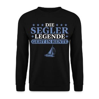 Ruhestand Segler Legende in Rente - Unisex Pullover - Schwarz - Vorne - Alina (178cm) & Michal (187cm)