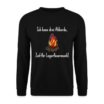 Drei Akkorde am Lagerfeuer - Unisex Pullover - Schwarz - Vorne - Alina (178cm) & Michal (187cm)
