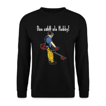 Das zählt als Hobby – Gartenpflege Held - Unisex Pullover - Schwarz - Vorne - Alina (178cm) & Michal (187cm)