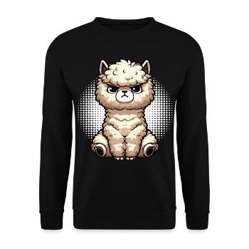 alpaca llama owner alpaca llamas llamas llamas - Unisex Sweatshirt - black - Front - Alina (178cm) & Michal (187cm)