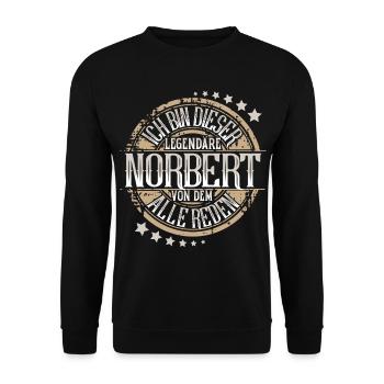 Norbert - Unisex Pullover - Schwarz - Vorne - Alina (178cm) & Michal (187cm)