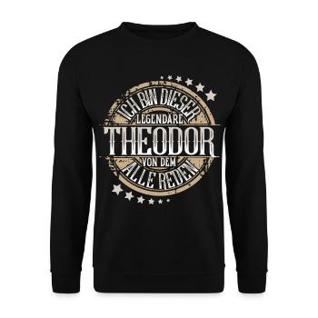 Theodor - Unisex Pullover - Schwarz - Vorne - Alina (178cm) & Michal (187cm)