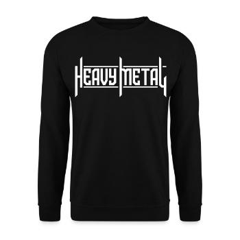 Logo typographique personnalisé Heavy Metal - Sweat-shirt Unisexe - noir - Devant - Alina (178cm) & Michal (187cm)