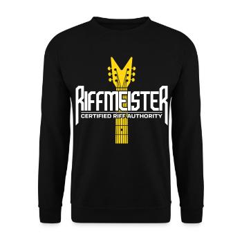 Riffmeister-Gitarre - Unisex Pullover - Schwarz - Vorne - Alina (178cm) & Michal (187cm)