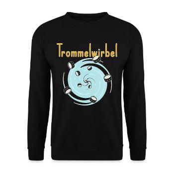 Trommelwirbel zweideutig Wortwitz - Unisex Pullover - Schwarz - Vorne - Alina (178cm) & Michal (187cm)