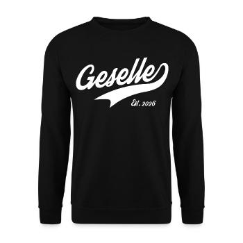 Geselle Est 2026 Gesellenprüfung Bestanden Prüfung - Unisex Pullover - Schwarz - Vorne - Alina (178cm) & Michal (187cm)