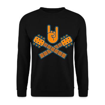 Guitares croisées avec cuivres en forme de doigts - Sweat-shirt Unisexe - noir - Devant - Alina (178cm) & Michal (187cm)