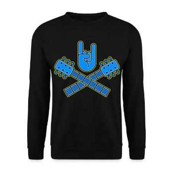 Guitares croisées avec cuivres en forme de doigts - Sweat-shirt Unisexe - noir - Devant - Alina (178cm) & Michal (187cm)