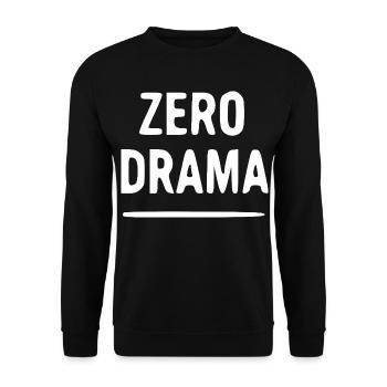 Zero Drama Typo Tee - Unisex Pullover - Schwarz - Vorne - Alina (178cm) & Michal (187cm)