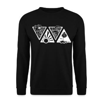 White triangular nature - Unisex Sweatshirt - black - Front - Alina (178cm) & Michal (187cm)
