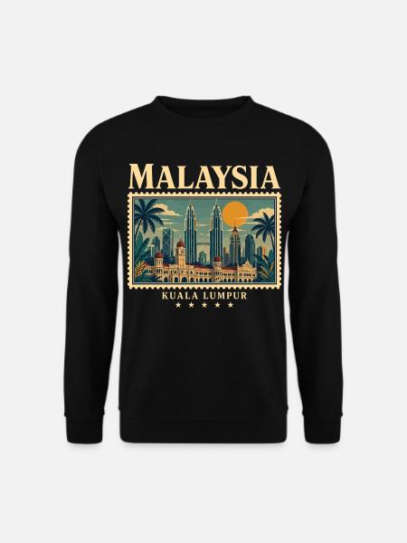 Tournée vintage de Malaisie à Kuala Lumpur - Sweat-shirt Unisexe - noir