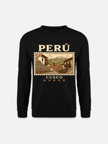 Peru Cusco Vintage Reisemarke - Unisex Pullover - Schwarz