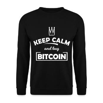 Crypto Motive Rest Mode: Buy Bitcoin - Unisex Sweatshirt - black - Front - Alina (178cm) & Michal (187cm)