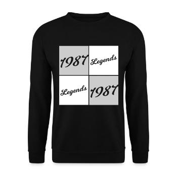 1987 Legends Italic Squares - Unisex Sweatshirt - black - Front - Alina (178cm) & Michal (187cm)