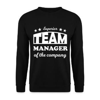 Superior Team Manager Emblem - Unisex Sweatshirt - black - Front - Alina (178cm) & Michal (187cm)