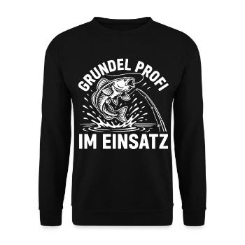 Grundel Spruch - Unisex Pullover - Schwarz - Vorne - Alina (178cm) & Michal (187cm)