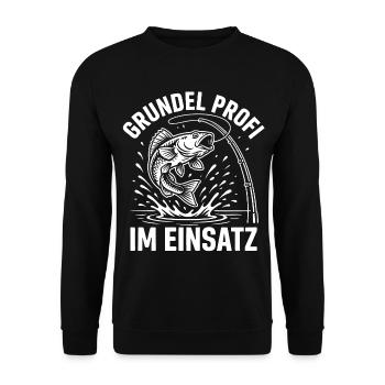 Grundel Spruch - Unisex Pullover - Schwarz - Vorne - Alina (178cm) & Michal (187cm)