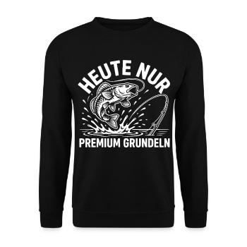 Grundel Angler - Unisex Pullover - Schwarz - Vorne - Alina (178cm) & Michal (187cm)