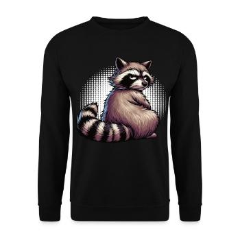 raccoon, raccoon, woodland animal, funny raccoon - Unisex Sweatshirt - black - Front - Alina (178cm) & Michal (187cm)