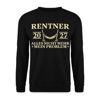 Rentner 2027 Nicht mehr mein Problem Hängematte - Unisex Pullover - Schwarz - Vorne - Alina (178cm) & Michal (187cm)