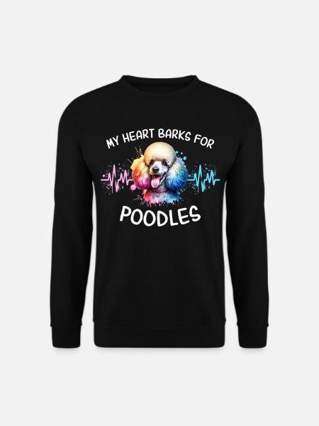 Poodle Heart Line - Unisex Sweatshirt - black