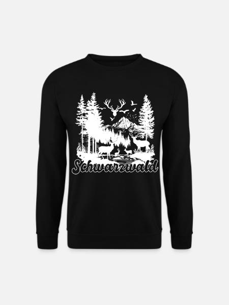 Schwarzwald Hirsch Familie Natur Motiv - Unisex Pullover - Schwarz