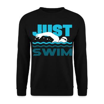 Lustige Schwimmer Sprüche & Schwimmverein Design - Unisex Pullover - Schwarz - Vorne - Alina (178cm) & Michal (187cm)