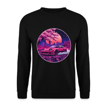 Fleur Furieuse — Âme Rotaire sous le Ciel Sakura - Sweat-shirt Unisexe - noir - Devant - Alina (178cm) & Michal (187cm)