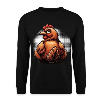 Chickens Chicken Chicken Lover Rooster Chicken Owner - Unisex Sweatshirt - black - Front - Alina (178cm) & Michal (187cm)