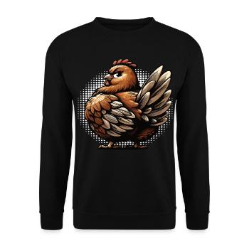 Chickens Chicken Chicken Lover Rooster Chicken Owner - Unisex Sweatshirt - black - Front - Alina (178cm) & Michal (187cm)