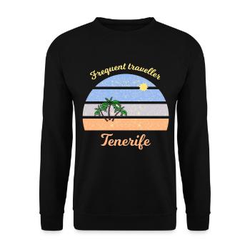 Häufiger Reisender Teneriffa - Unisex Pullover - Schwarz - Vorne - Alina (178cm) & Michal (187cm)