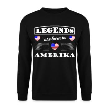 Legends from America - Unisex Sweatshirt - black - Front - Alina (178cm) & Michal (187cm)